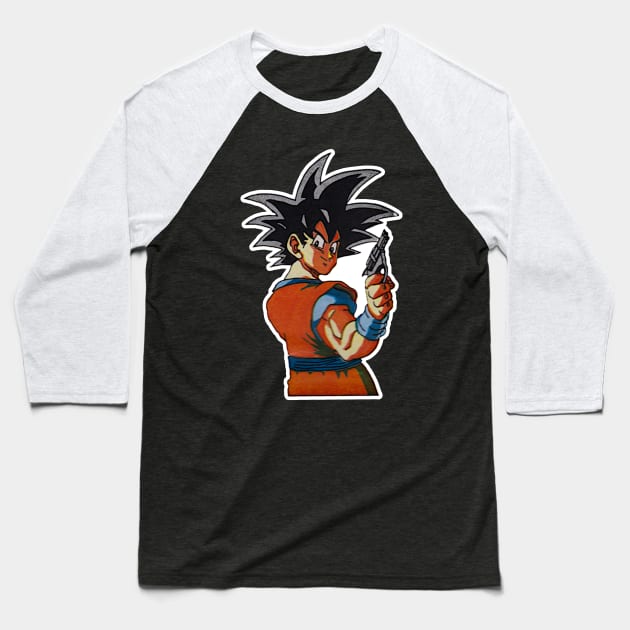 Goku's Got a Gun Baseball T-Shirt by retroworldkorea